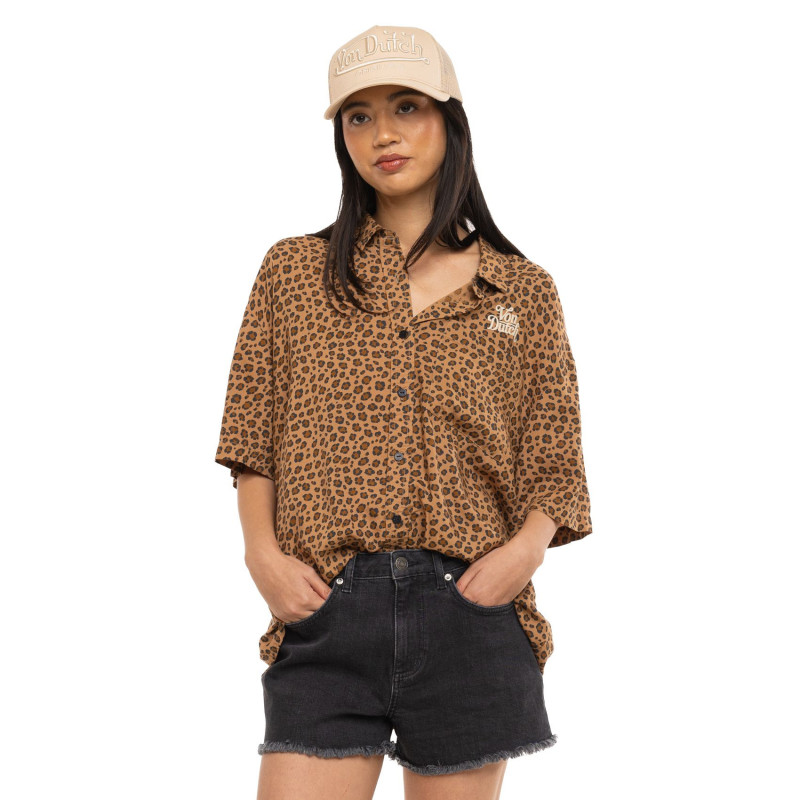 Chemise coupe Oversize Manches courtes Marron BEAST | Femme - Vondutch | Von Dutch