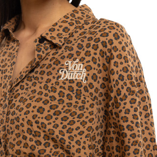 Chemise coupe Oversize Manches courtes Marron BEAST | Femme - Vondutch | Von Dutch