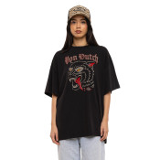 T-shirt femme relax fit col rond print devant Wolf