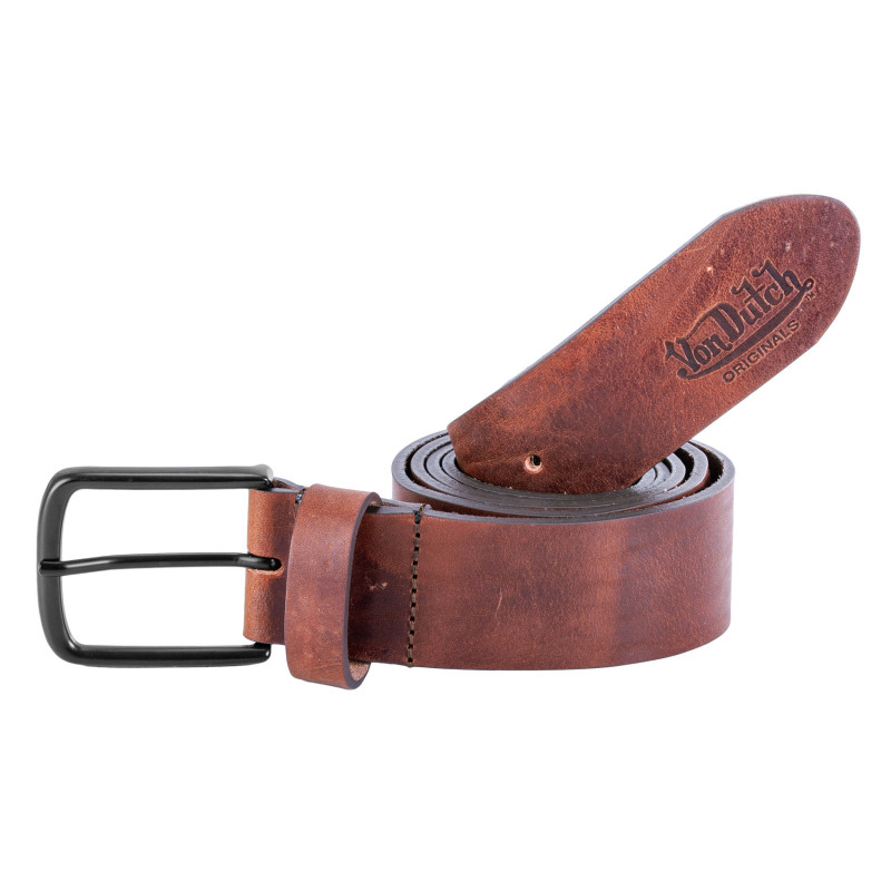 Ceinture en cuir de vachette avec boucle Marron | Von Dutch | Von Dutch