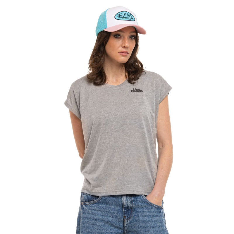 Tee Shirt Gris coupe Slim Col rond LUREX | Femme - Vondutch | Von Dutch