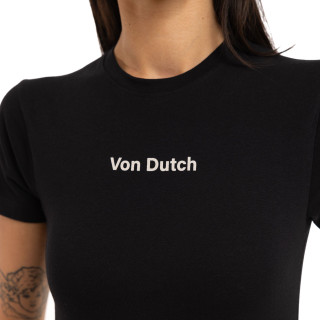 Tee Shirt Noir coupe Slim Col rond FLASH | Femme - Vondutch | Von Dutch