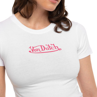 Tee shirt crop top Blanc coupe Régular RUD | Femme - Vondutch | Von Dutch