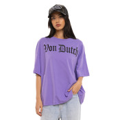 Tee Shirt Violet coupe Oversize Col rond VANESS | Femme - Vondutch | Von Dutch