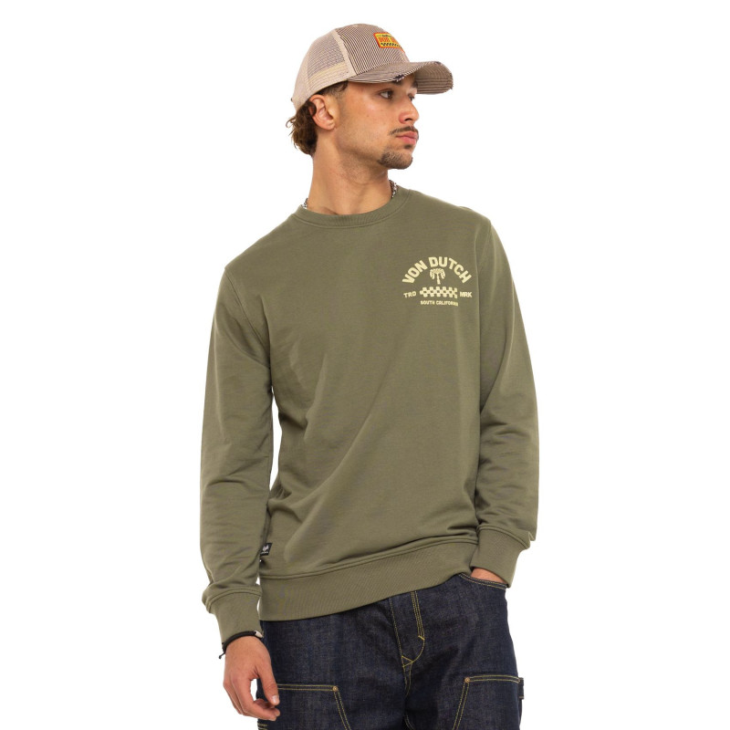 Sweat Sans capuche Kaki CURVE | Homme - Vondutch | Von Dutch