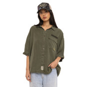 Chemise coupe Régular Manches courtes Kaki ARMY | Femme - Vondutch | Von Dutch
