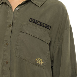 Chemise coupe Régular Manches courtes Kaki ARMY | Femme - Vondutch | Von Dutch
