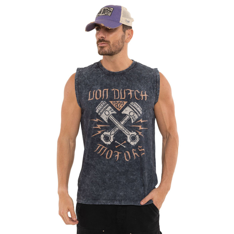 Tee Shirt Gris coupe Regular Col rond effet Délavé SEPT | Vondutch | Von Dutch