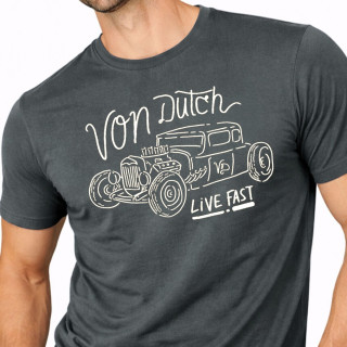 Tee Shirt Gris coupe Régular Col rond LOG Homme | Vondutch | Von Dutch