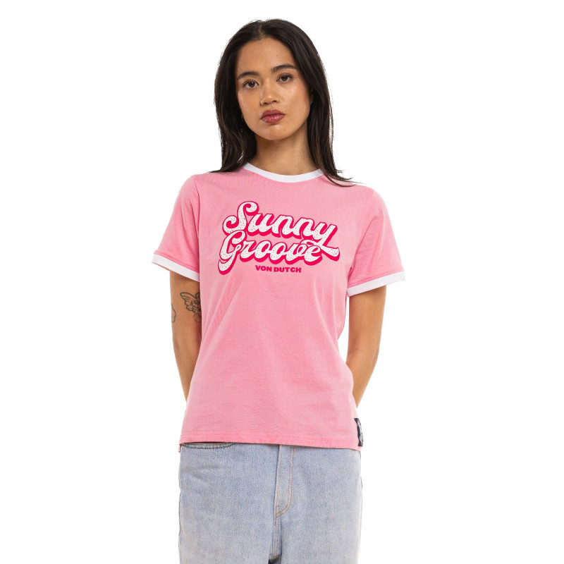T-shirt femme col rond avec print Groovy | VonDutch | Von Dutch