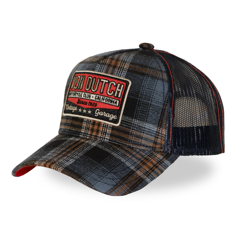 Casquette baseball  à carreaux avec patch | Von Dutch | Von Dutch