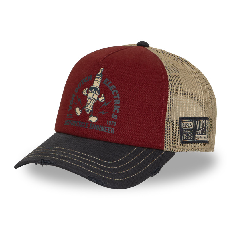 Casquette trucker filet effet usé avec print Crew Electrics | Von Dutch | Von Dutch