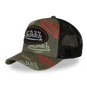 Casquette trucker effet usé avec patch et print Café | VonDutch | Von Dutch