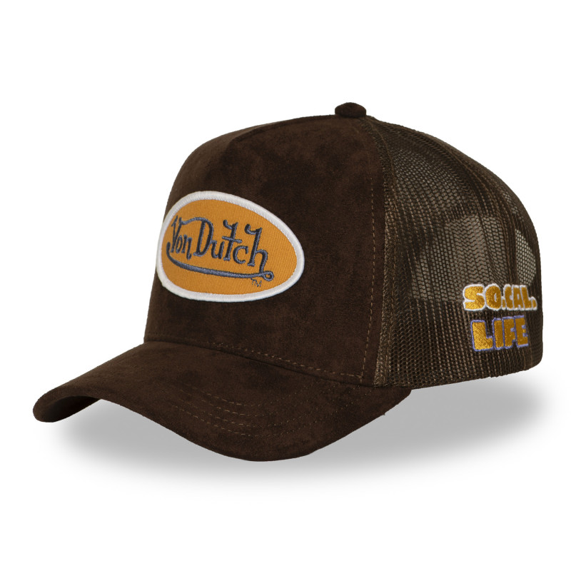 Casquette trucker filet en suédine avec patch | VonDutch | Von Dutch