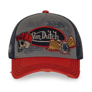 Casquette trucker filet effet usé avec patch et print | VonDutch | Von Dutch