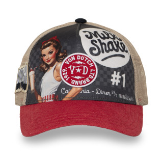 Casquette trucker filet avec print et patch Subl Pinup Milk | VonDutch | Von Dutch