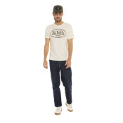 Tee Shirt Blanc coupe Régular Col rond effet Flammé BRAD | Homme - Vondutch | Von Dutch