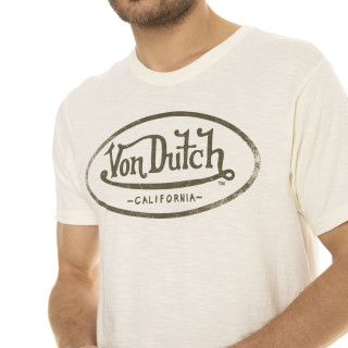 Tee Shirt Blanc coupe Régular Col rond effet Flammé BRAD | Homme - Vondutch | Von Dutch