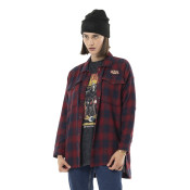 Sur-chemise femme à carreaux avec patchs Red | Femme - Vondutch | Von Dutch
