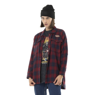 Sur-chemise femme à carreaux avec patchs Red | Femme - Vondutch | Von Dutch