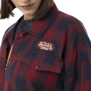 Sur-chemise femme à carreaux avec patchs Red | Femme - Vondutch | Von Dutch