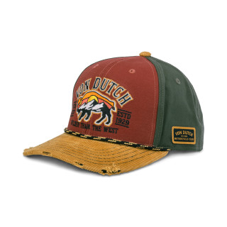 Casquette Vondutch Rouge Baseball Snapback en Velours côtelé effet Bambou, Usé S-CURVED | Vondutch | Von Dutch