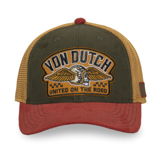 Casquette Vondutch Orange Trucker Snapback en Velours côtelé S-CURVED | Vondutch | Von Dutch