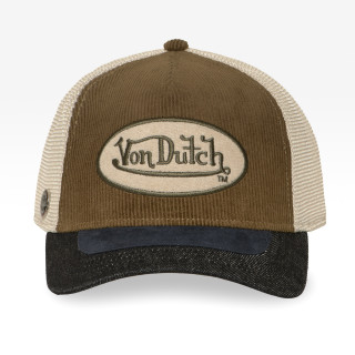 Casquette Vondutch Beige Trucker Snapback en Velours côtelé SHIELD | Vondutch | Von Dutch