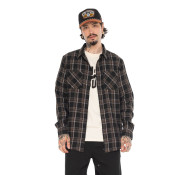 Chemise en Flanelle à carreaux coupe Régular Manches longues Noire JACK | Vondutch | Von Dutch