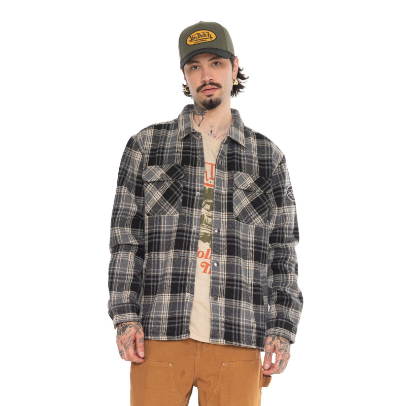 Surchemise à carreaux Polaire Hiver Grise PEPPER | Vondutch | Von Dutch