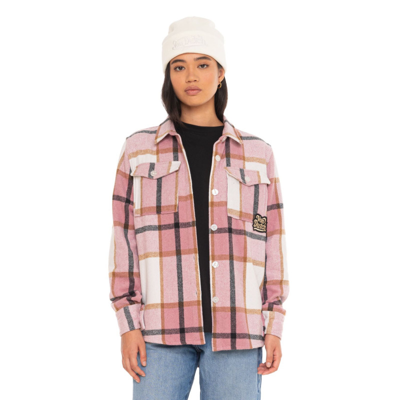 Chemise en Flanelle à carreaux coupe Régular Manches longues Rose LIZA | Vondutch | Von Dutch