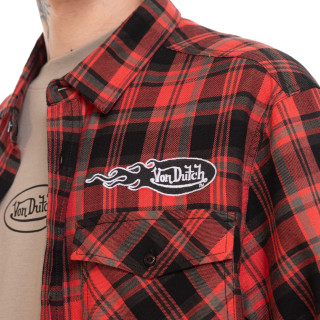 Chemise en Coton à carreaux coupe Régular Manches longues Rouge | homme - Vondutch | Von Dutch