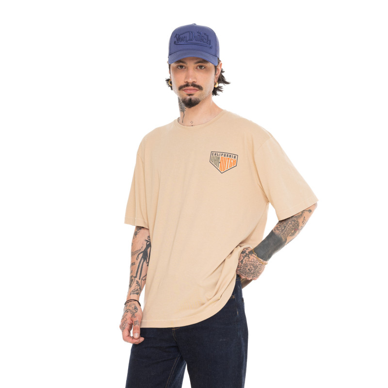 Tee Shirt Beige coupe Oversize Col rond ROAD | Homme - Vondutch | Von Dutch