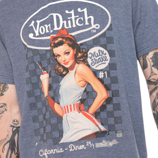 Tee Shirt Bleu coupe Régular Col rond CREAM | Homme - Vondutch | Von Dutch