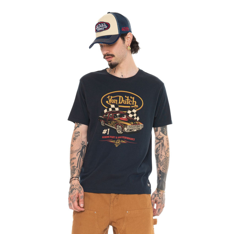 Tee Shirt Bleu coupe Régular Col rond effet Délavé HIGH | Homme - Vondutch | Von Dutch