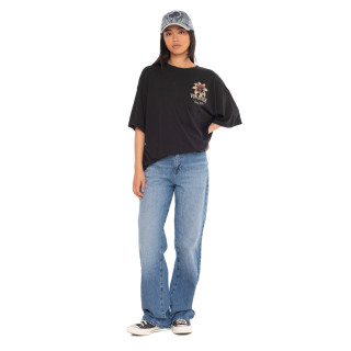 Tee Shirt Noir coupe Oversize Col rond FLOWER | Femme - Vondutch | Von Dutch