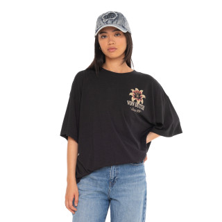 Tee Shirt Noir coupe Oversize Col rond FLOWER | Femme - Vondutch | Von Dutch