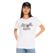 Tee Shirt Blanc coupe Régular Col rond RETRO | Femme - Vondutch | Von Dutch