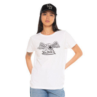 Tee Shirt Blanc coupe Régular Col rond RETRO | Femme - Vondutch | Von Dutch