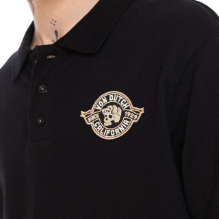 Polo Noir coupe Régular Col boutonné RAPH | homme - Vondutch | Von Dutch