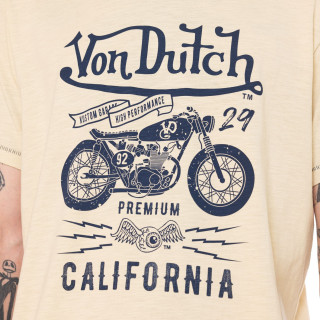 Tee Shirt Beige coupe Régular Col rond effet Flammé ZANE | Homme - Vondutch | Von Dutch
