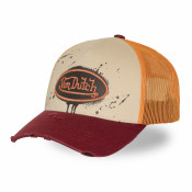 Casquette Vondutch Orange Trucker Snapback effet Dripping, Usé TAG | VonDutch | Von Dutch