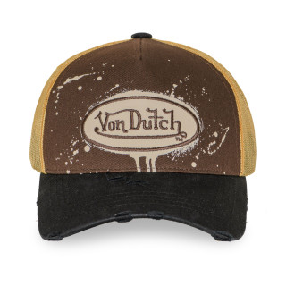 Casquette Vondutch Marron Trucker Snapback effet Dripping, Usé TAG | VonDutch | Von Dutch