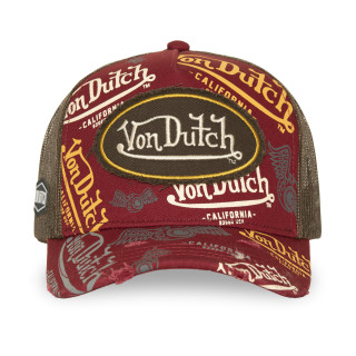Casquette Vondutch Rouge Trucker Snapback effet Usé CAFE | VonDutch | Von Dutch