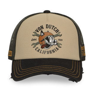 Casquette Vondutch Beige Trucker Snapback effet Usé CREW | VonDutch | Von Dutch