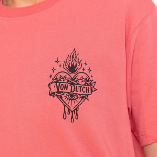 Tee Shirt Rose coupe Régular Col rond HEART | Femme - Vondutch | Von Dutch