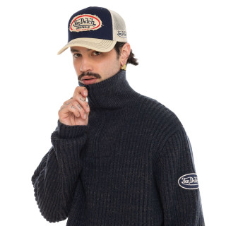 Pull col camionneur côtes anglaises avec écusson Marlon | Homme - VonDutch | Von Dutch