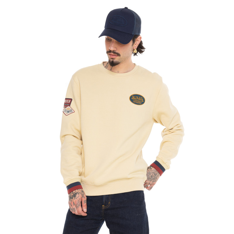 Sweat à capuche Beige Molletoné LEWIS | Homme - Vondutch | Von Dutch