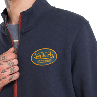 Sweat Sans capuche Zippé Bleu Molletoné WYATT | Homme - Vondutch | Von Dutch