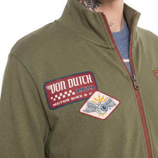 Sweat Sans capuche Zippé Kaki Molletoné WYATT | Homme - Vondutch | Von Dutch